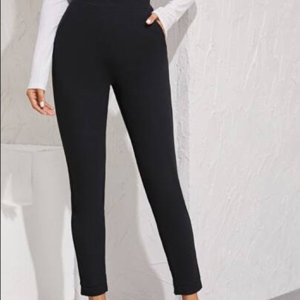 Elastic Waist Split Hem Pants